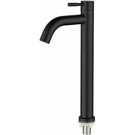 Robinet Lavabo - Acier Inoxydable - Monocommande - Design Rétro - Finition Noir Mat - Pour Salle De Bain - 1 Pièce