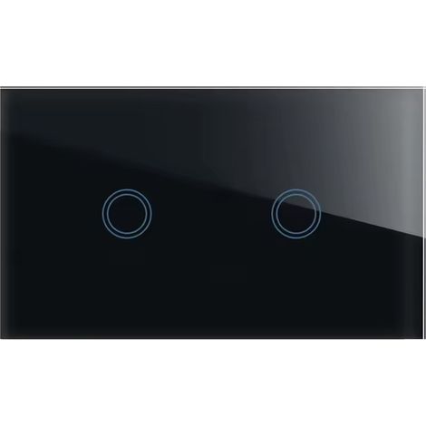 Tuya Interruttore Touch Nero Smart Matter WiFi da Parete Serie Prestige  Dimensione: 2 Pulsanti