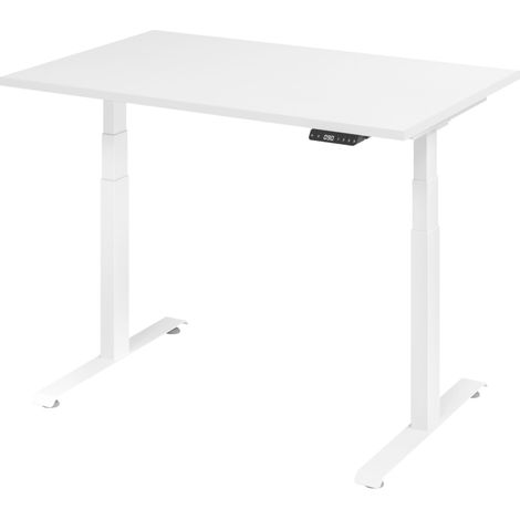bümö Schreibtisch elektrisch Lite Rechteck: 120 x 80 cm  Weiß