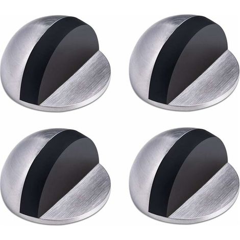 4 Pieces Door Stop, Stainless Steel Door Stop, Adhesive Door Stop, Floor Door Stop, Rubber Door Stop, Half Moon Door Block, for Home and Office (1/5)