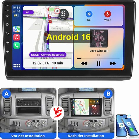 Pour Renault Trafic MK2 OPEL Vivaro A 2001-2009 Autoradio WIFI GPS Android 16 Carplay 2+16G (1/5)