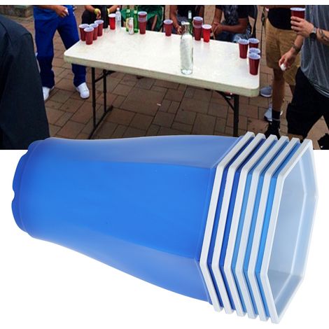 Lot de 6 gobelets jetables à ouverture hexagonale de 450 ml en plastique épais, parfaits pour les fêtes à la maison, en extérieur, au restaurant ou pour les jeux. (1/5)