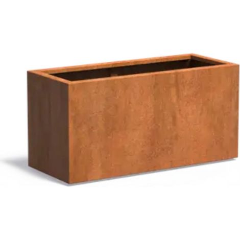 Adezz Pflanzgefäß Carrez Standard Rechteck aus Corten-Stahl Pflanzkübel Größe 120x50x60 cm (1/2)