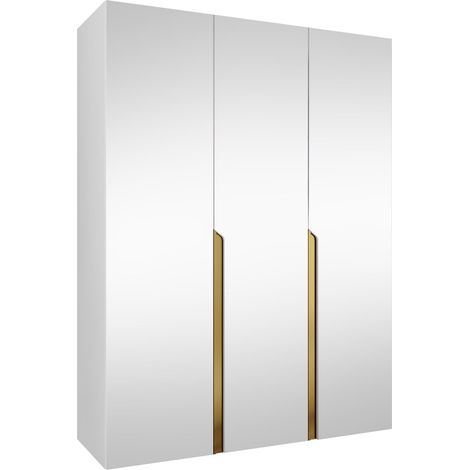 Armoire Hartford 590, Blanc, 202x150x52cm, Portes d'armoire: Avec des charnières, Nombre d'étagères: 0 (1/5)
