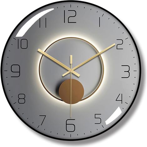 Moderne Art-déco-Wanduhr aus Metall – geräuschlos und ohne Ticken – für Wohnzimmer, Schlafzimmer, Arbeitszimmer, Büro