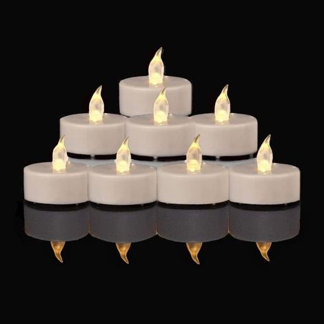 Set mit 24 realistischen und leuchtenden flammenlosen LED-Kerzen, flackernde Kerzen für Party- und Festdekoration