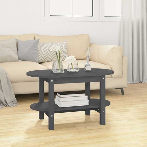 Table basse Table d'appoint pour Salon Chambre - Gris 80x45x45 cm Bois massif de pin BV168040 - BonneVie (1/5)