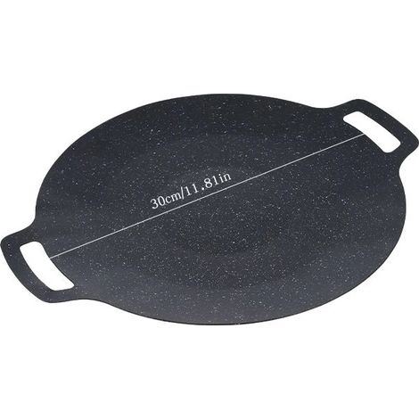 (30 cm) Moule à pâtisserie rond antiadhésif en aluminium avec couvercle, moule à pâtisserie en fonte pour barbecue d'extérieur (1/5)