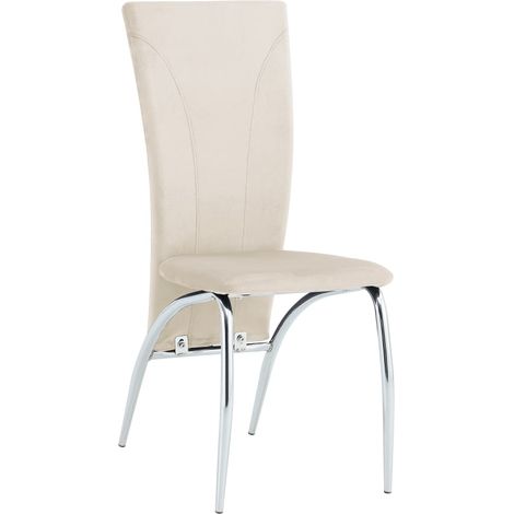 Lot de 6 chaises DUNA chrome velours beige (1/5)