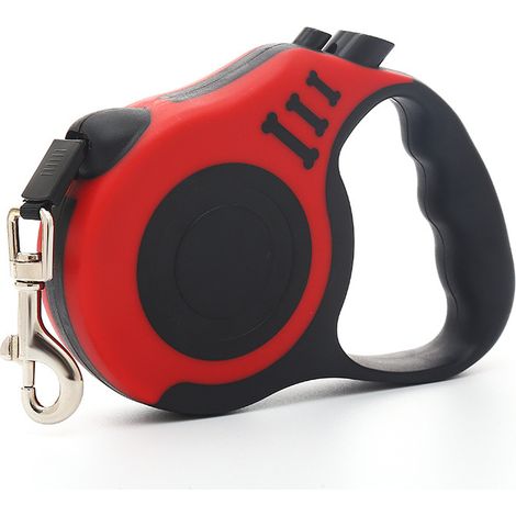 Laisse rétractable pour chiens, laisse pour animaux de compagnie avec poignée antidérapante, sangle en nylon solide, sans enchevêtrement, verrouillage et solution à un seul bouton et à une seule main, (1/5)