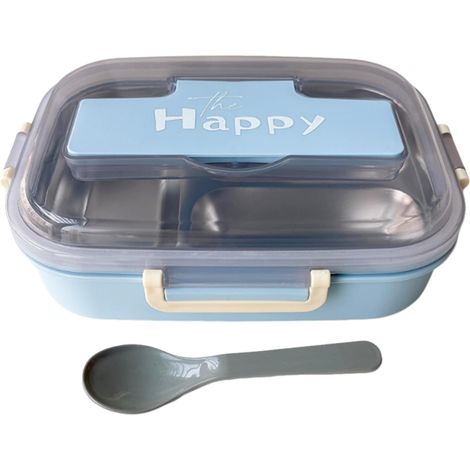 2er-Set Lunchboxen für Kinder, Snackbehälter für Erwachsene mit Besteck, 3-Fächer-Lebensmittelbehälter auslaufsicher, robust und designt, für Vorschule, Schule, Kindertagesstätte, Arbeitsplatz, Pickni (1/5)
