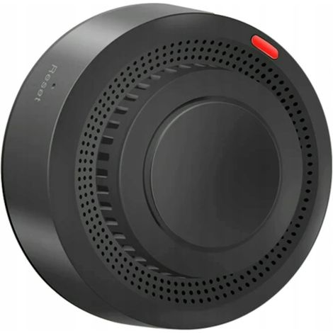 Détecteur de fumée sans fil intelligent Tuya noir avec capteur Wi-Fi
