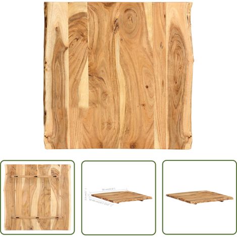 The Living Store Dessus de table Bois d'acacia massif 58x(50-60)x2,5 cm - Dessus De Table - Plateau De Table - Bois D'acacia - Meuble De Salle À Manger - Décoration Intérieure (1/5)
