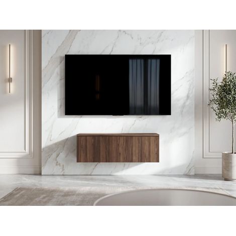 AX LIVING Barvo 100 TV Kommode Lowboard Dunkelbraun Nussbaum Warmia H