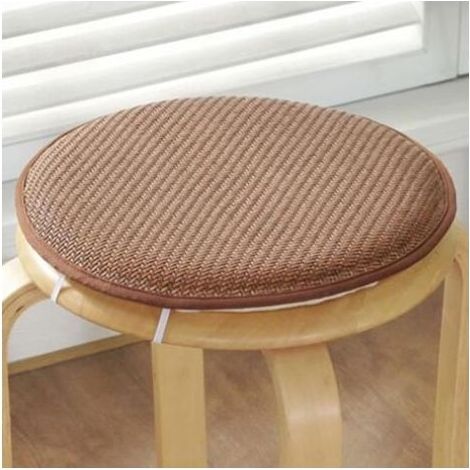 Coussin Rond pour Tabouret 30 cm en Coton mit Liens, Assise Fraîche et Fine pour Jardin Cuisine et Terrasse (1/4)