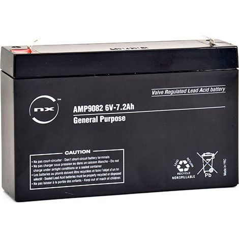 NX – Batterie plomb AGM 6V 7,2Ah étanche – Applications solaires faible puissance – Technologie sans entretien – Dimensions 149x34x100mm (1/5)