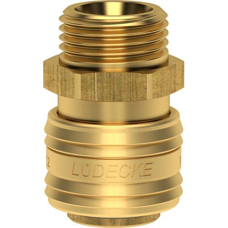 Lüdecke Schnellverschlusskupplung NW 7,2mm, Messing, Serie ES, AG G1/4 (1/2)