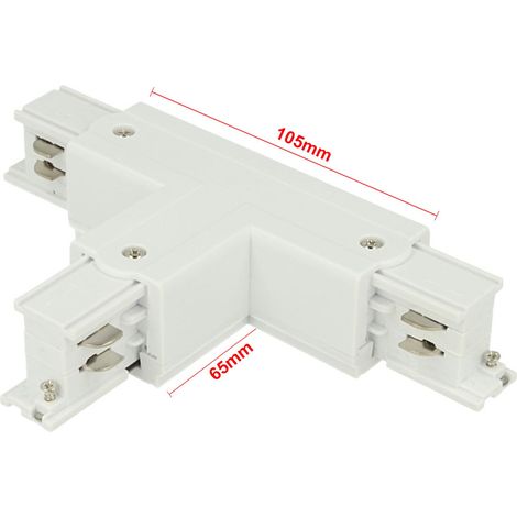 Connettore Giunto Forma T Destro Colore Bianco Per Barra Sistema Binario Trifase CB40101 CB40102 CB40103 (1/3)