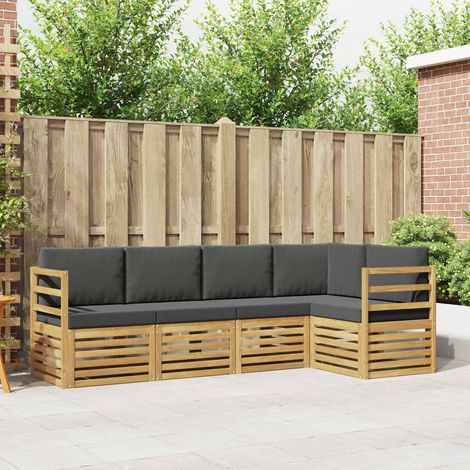 vidaXL Outdoor-Sofagarnitur 5 pcs Weiß und Anthrazit (1/5)
