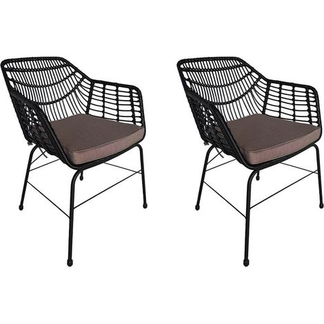 HOME DELUXE Gartenstuhl inkl. Sitzkissen TARA - 63 x 60 x 82 cm wetterfest  Gartensessel, Terrassenstühle, Gartenstühle, Gartenmöbel  Garten Relaxsessel Lounge