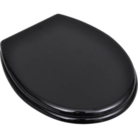 vidaXL WC Toilet Seat MDF Lid Simple Design Black