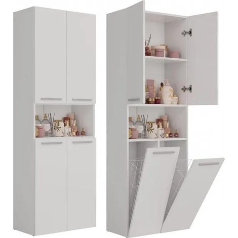 top-e-shop Columna de baño Nel DK 2K blanco 60x30x174 cm (1/3)