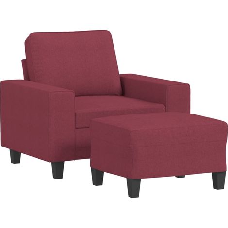 Maison Exclusive - Poltrona con Poggiapiedi Rosso Vino 60 cm in Tessuto