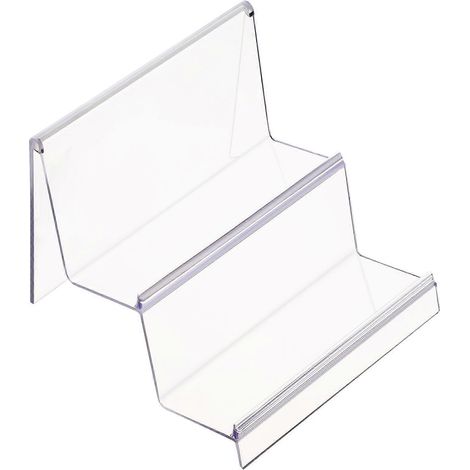 Présentoir de bureau en acrylique TOPBATHY, présentoir pour portefeuilles, bijoux et cosmétiques, organisateur transparent, présentoir de vente au détail à deux niveaux (1/3)