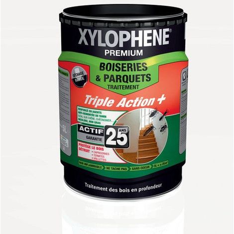 Tratamiento interior de madera Xylophene Incoloro 5 L para mobiliario de madera y parquet, antiinsectos, termitas y hongos