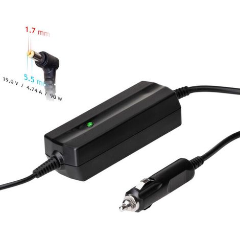 Akyga cargador para portatil coche ak-nd-43 19v/4.74a 90w 5.5x1.7mm acer (1/4)