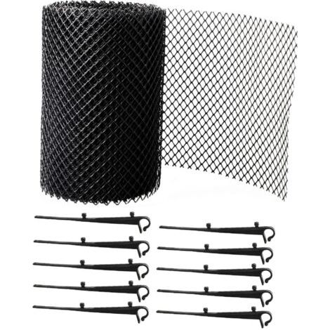 BUNTHAUS Anti-Fall-Netz-Set, Dachrinnenblattschutznetz, Dachrinnenschutzfilter, Wassertanknetz, Netzabdeckung, Gartengitternetz, Regenwassergrabennetz, 15C-Kunststoff (1/4)