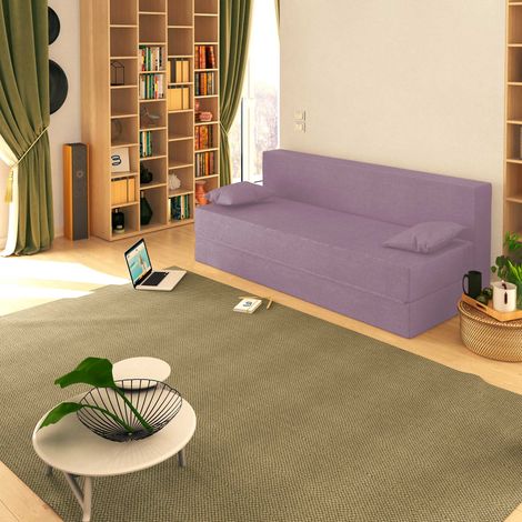 Baldiflex Divano Letto Morbido TreTris 3 Posti che diventa 3 Posti letto colore Lilla