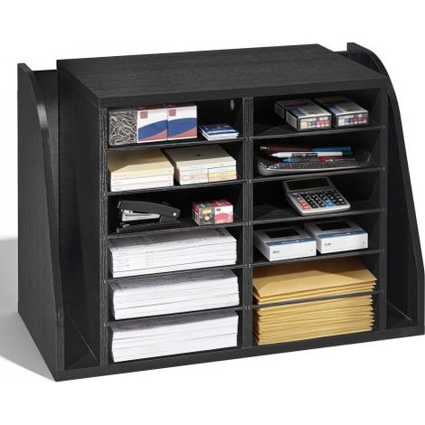 Organisateur de Bureau en Bois Trieur à 12 Cases avec Rangement (1/5)