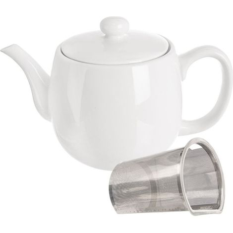 Porzellankrug mit Teesieb für Kräuterteeaufgüsse (1/5)