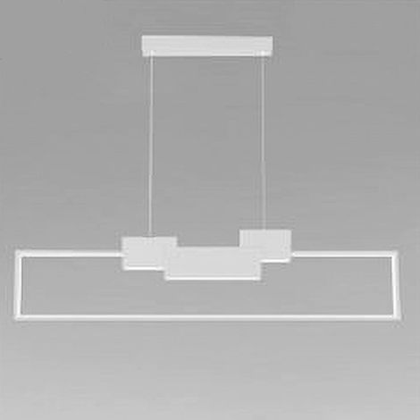 TrAdE Shop Traesio - Lampadario A Sospensione Led 42w Rettangolare Design Moderno Bianco Luce Fredda 71578 - (1/5)