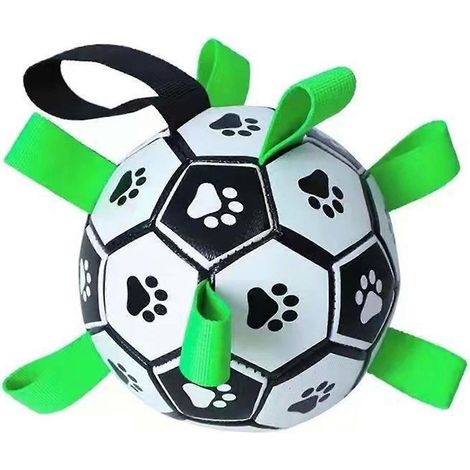 Ballon de football pour chien, ballon d'entraînement d'extérieur pour chien, balle à mâcher pour animaux de compagnie, convient aux chiens qui aiment mâcher (1/4)