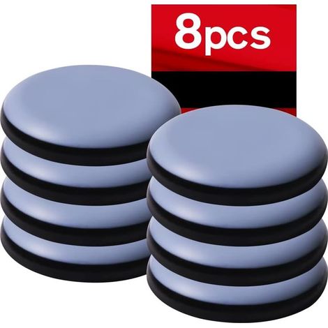 Rnemitery – Lot de 8 patins en téflon auto-adhésifs 50 mm – Réduction des bruits – Protection des sols – Pour meubles lourds comme canapé et lit (1/5)
