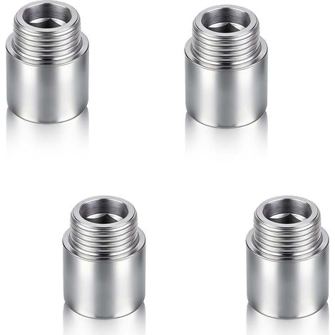 Lot de 4 Rallonges de Robinet Femelle Vers Mâle en Acier Inoxydable – Extension de Raccord Fileté Raccord DN15(1/2" x 20mm) (1/5)