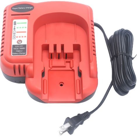 Chargeur rapide 9,6V-24V pour batteries Black Decker – Charge en 60 min – Protection thermique et circuits – Matériau PC rouge (1/5)