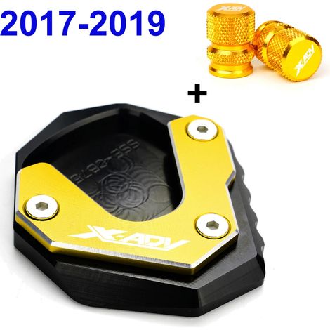 (2017-2020 Gold-B) Nouvelle plaque d'extension de support de pied CNC pour moto, béquille latérale élargie, compatible avec HONDA X ADV XADV 750 XADV750 2017 2018-2023 2021 2022 maxpower (1/4)