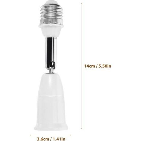 Rallonge De Douille D'Ampoule E27 Flexible Avec Rotation 360° Adaptateur De Douille Mobile (1/5)