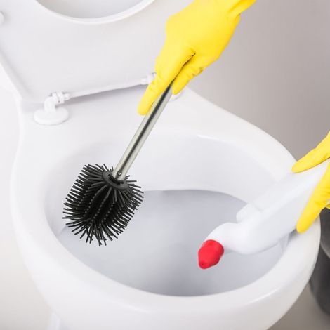Black silicone toilet brush
