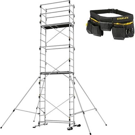 Trabattello domestico - Altezza max. di lavoro 6,65m + Cintura porta-attrezzi - TEKUP/REH-CEINTURE