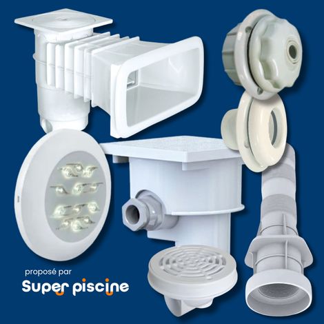 Kit pièces à sceller Weltico jusqu'à 8 x 4 m avec projecteur LED blanc