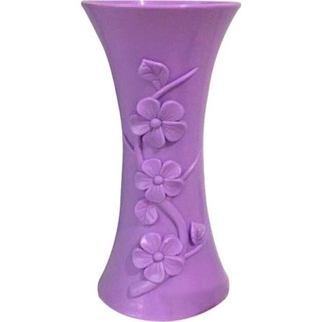 Vase en plastique embossé pour arrangement de fleurs, pot de fleurs, support de fleurs pour la maison, le bureau, décoration de la maison, violet clair, taille unique (1/5)
