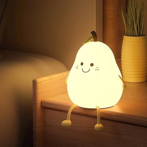 LED Nachtlicht Kinder,Dimmbar Tischlampe mit 7 Farbwechsel und Timer,Wiederaufladbare Baby Nachtlampe Touch Nachttischlampe Silikon-Schlafzimmer-Schlaflampen Deko Leuchten (Birne) (1/5)