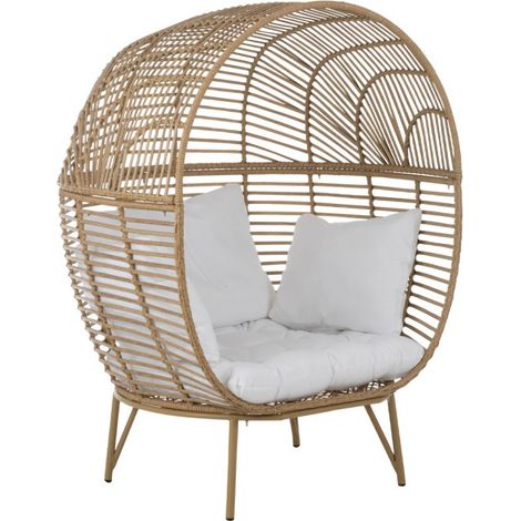 Fauteuil Design Ovale "Aciera" 148cm Naturel (1/5)
