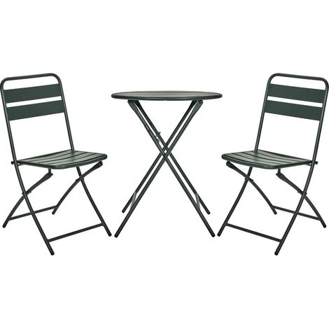 [GEBRAUCHT] B-Ware House Doctor Bistroset Sitzgruppe Gartenmöbel Grün Metall Dreiteilig Outdoor