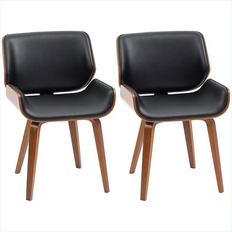 Banc de salle à manger 2 chaises vintage noires et bois assise (1/5)