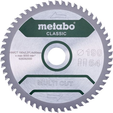 MultiCutClassic Metabo 190x30 54 FZ/TZ 5° /B (1/2)